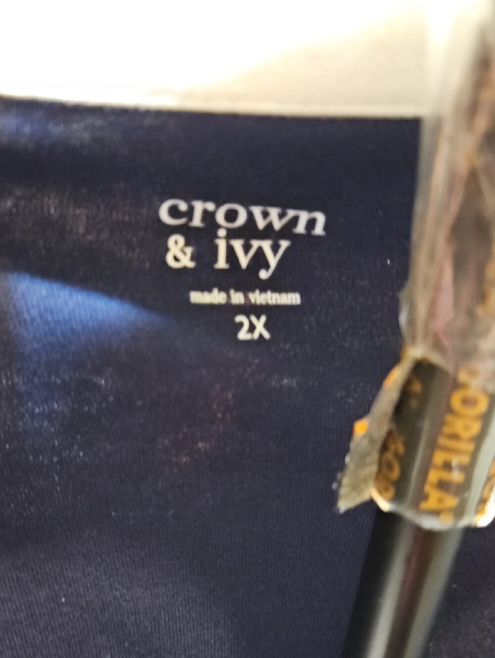 crown & ivy Navy Blouse with White Ruffle Collar - Picture 5 of 8